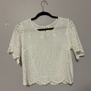 White floral crop top